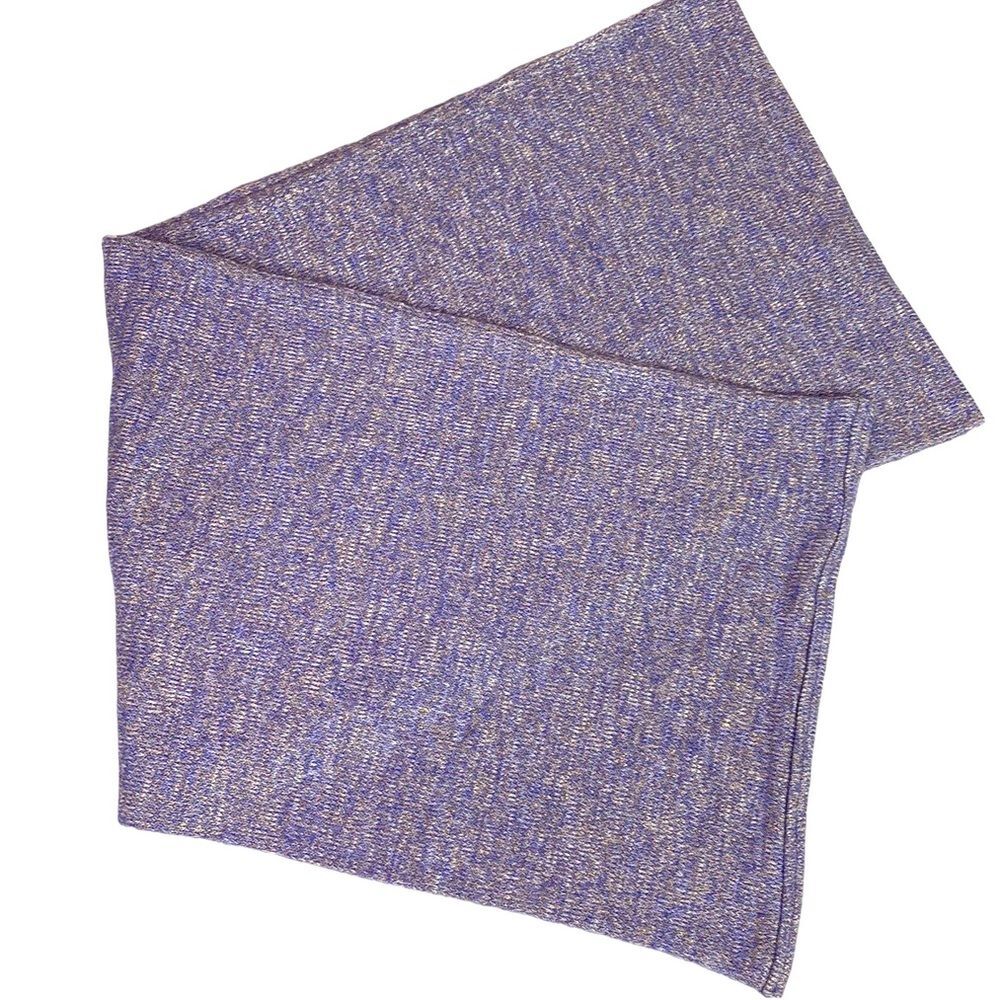 GAP Knit Purple Infinity Scarf with White & Gold Metallic Threads